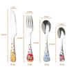 Stainless Steel Children Spoon Fork Animal Cartoon Car Dinosaur Rabbit Cute Fork Children Kids Cutlery Set Tableware Dinnerware
