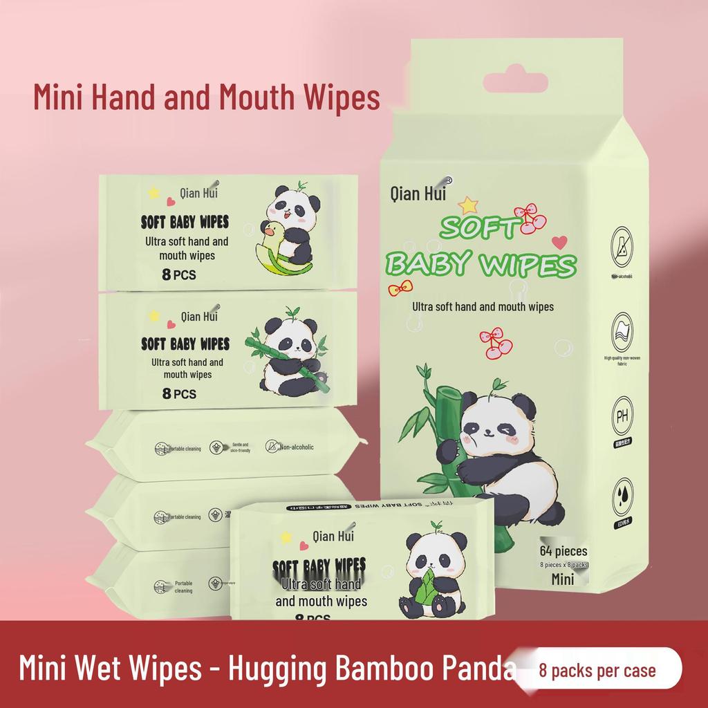 Mini Baby Wet Wipes Pack for Infants & Kids' Hands and Mouth - Portable Pull-Out Cleaning Wipes
