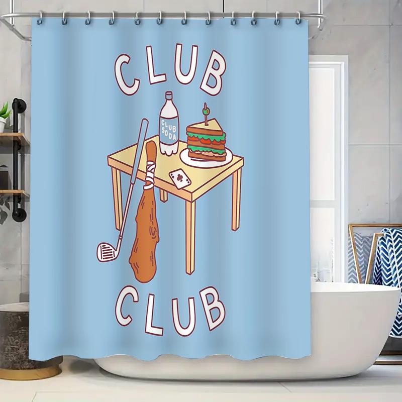 

Vintage Golf Lover Shower Curtain Set Retro Country Club Sports Decor Bathroom Curtains Waterproof Home Decor W60H190(CM)-1 Pcs