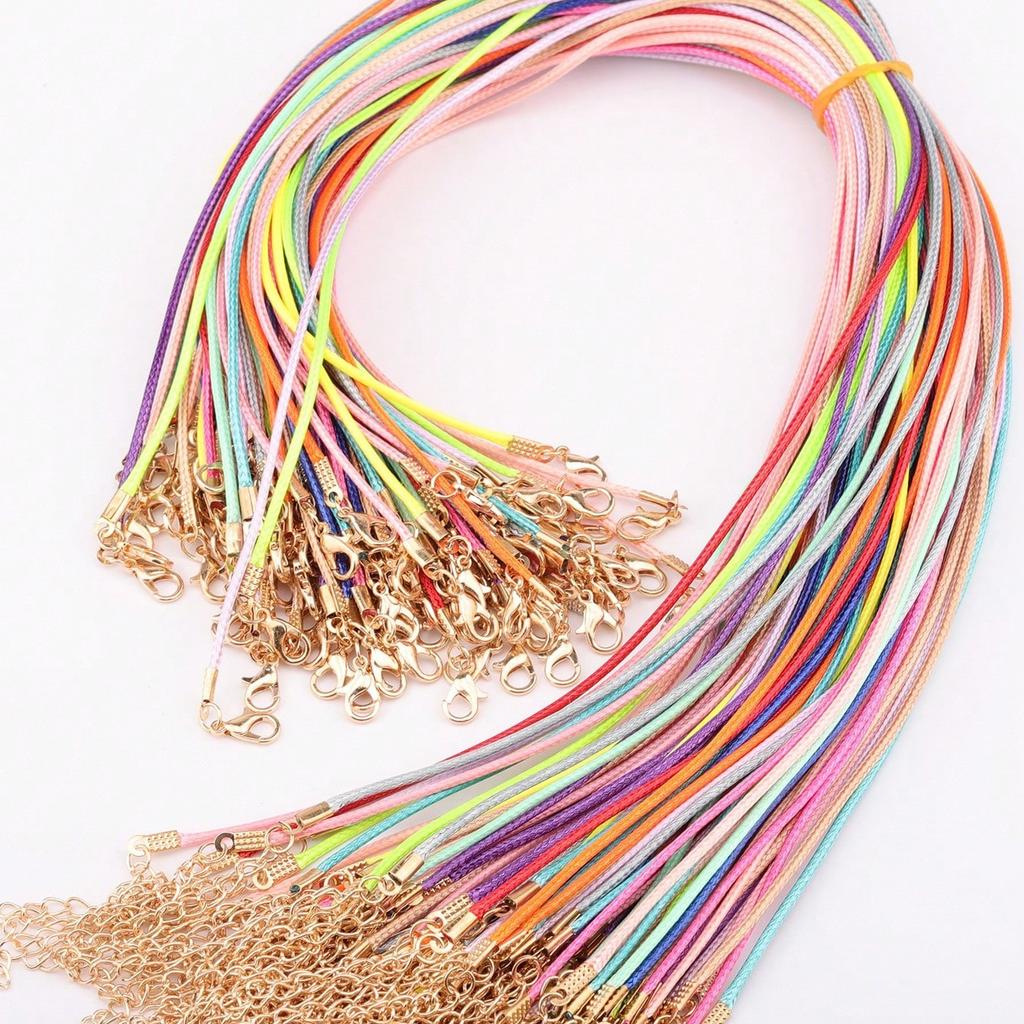 8/18/30Pcs/Lot 1.5mm Handmade Leather With Lobster Clasp String Cord Adjustable Braided Rope For DIY Necklaces Pendant Charms Findings