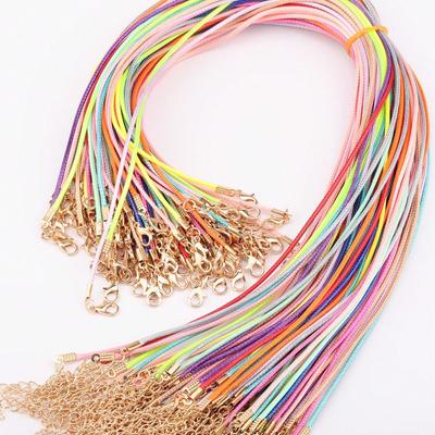 8/18/30Pcs/Lot 1.5mm Handmade Leather With Lobster Clasp String Cord Adjustable Braided Rope For DIY Necklaces Pendant Charms Findings