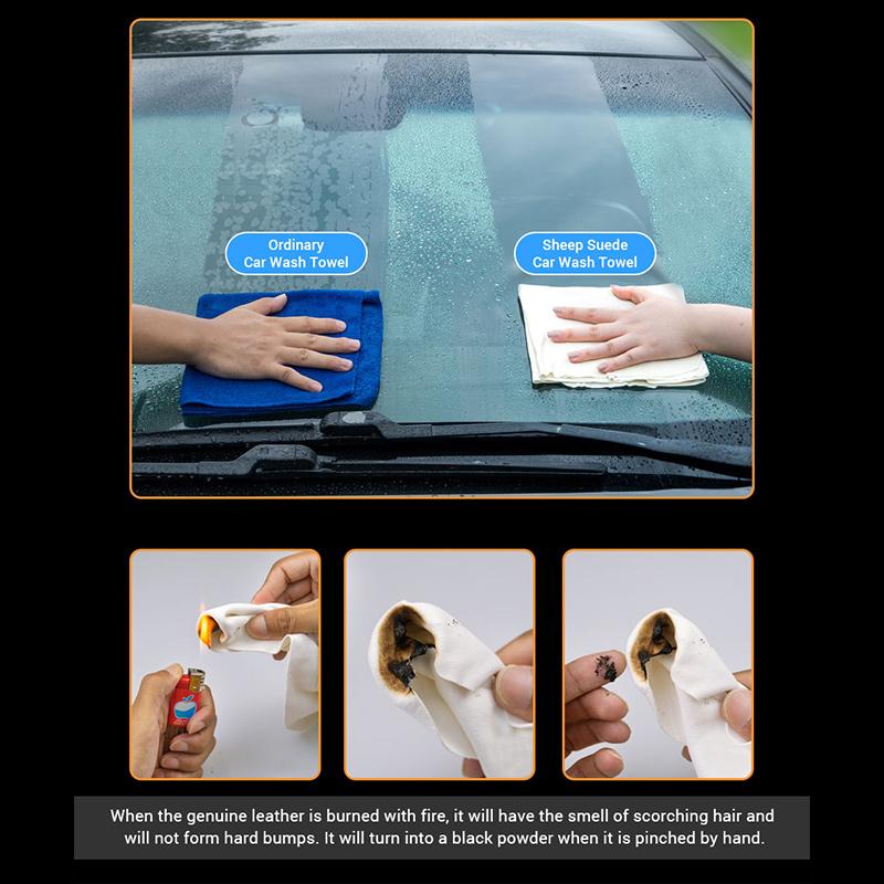 Car Care Cleaning Towel Natural Sheepskin Quick Drying Cloth Super Absorbent Washing Towels Car Wash Tool Accessories