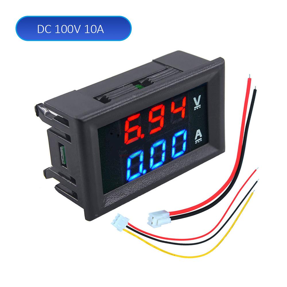 0.28" Mini Digital Voltmeter Ammeter DC 100V 10A 50A 100A Panel Amp Volt Voltage Current Meter Tester Dual LED Display 3 Bit