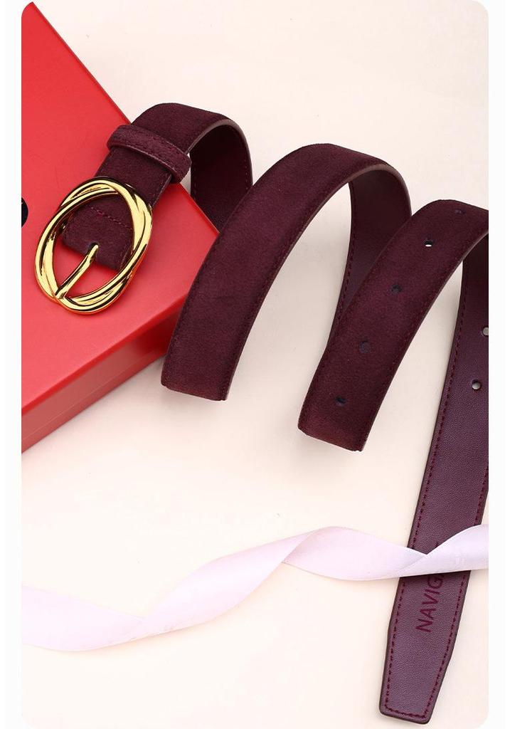 Korean Style Women's Slim Leather Belt with Pin Buckle - Fashionable and Decorative for Jeans