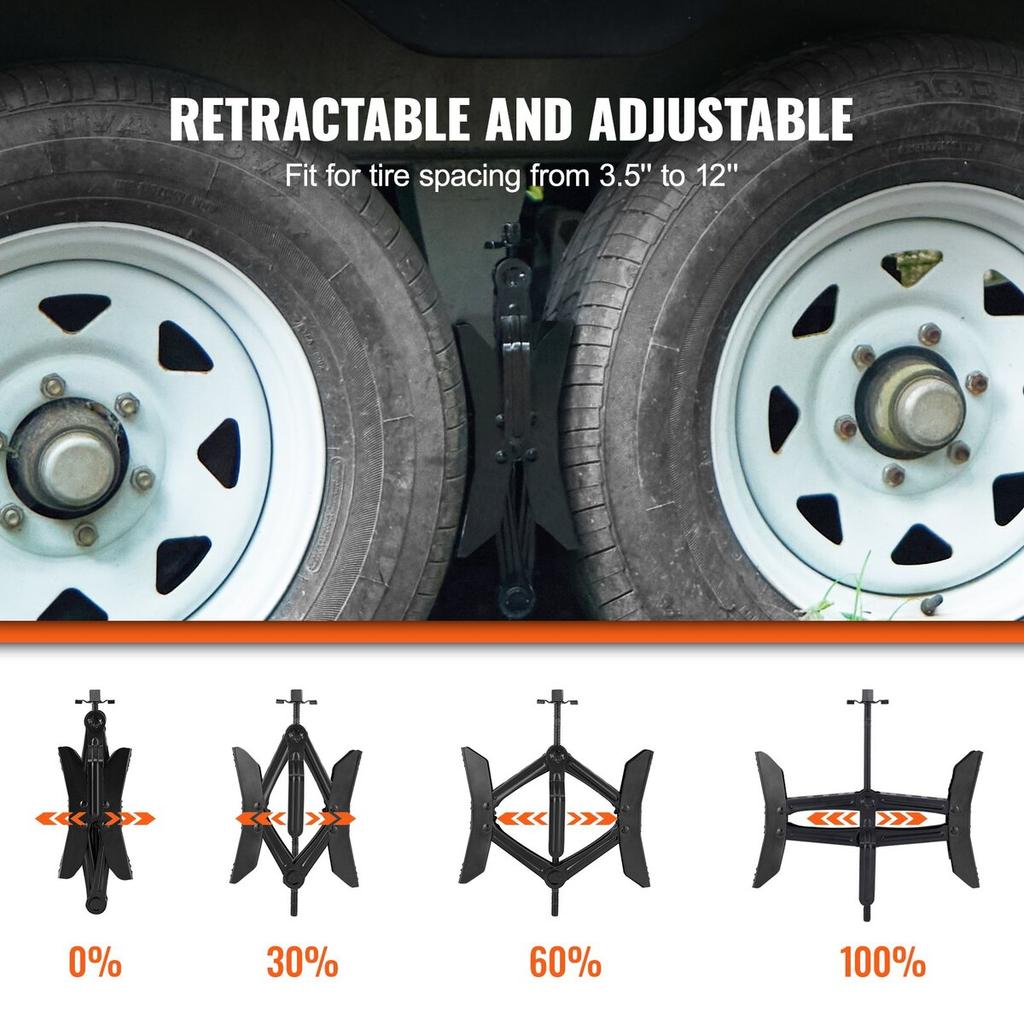 Wheel Chock Stabilizer 2 Sets for RV Travel Trailers with Ratchet Wrench