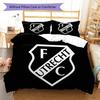 FC Utrecht  Pattern Bedding Quilt Set Quilt Cover Pillowcase Home Decoration Birthday Gift (1 * Duvet Cover + 2 * Pillowcase, Without Core)