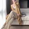 Casual Thick Knitted Women Pants Elastic High Waist Loose Female Wide Leg Pant Long Trousers Autumn Winter Striped Pantalon