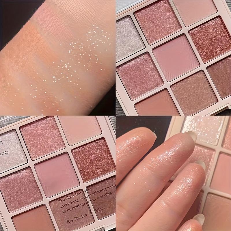 Palette a Rotolo Occhi Ombretto Fiore di Ciliegio, Tonalità Lucide a Lunga Tenuta, Ombre da Rosa Pastello a Marrone, Effetto Scintillante, Ombretto con Finitura Opaca
