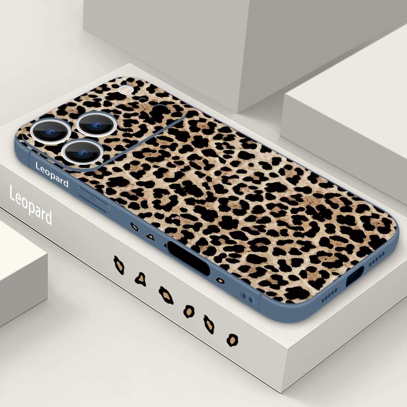 Golden Leopard Print Lanyard Case For iPhone 17 Pro Max Funda iPhone 16 15 14 13 Pro Max 11 16E 17E Soft Silicone Cover