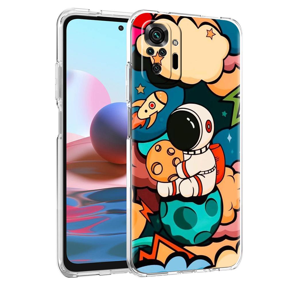 Phone Case For Xiaomi Redmi Note 15 14 5G 13 12 10 11 Pro Plus 4G 14C 13C 12C Soft TPU Cover Space Astronaut Cartoon