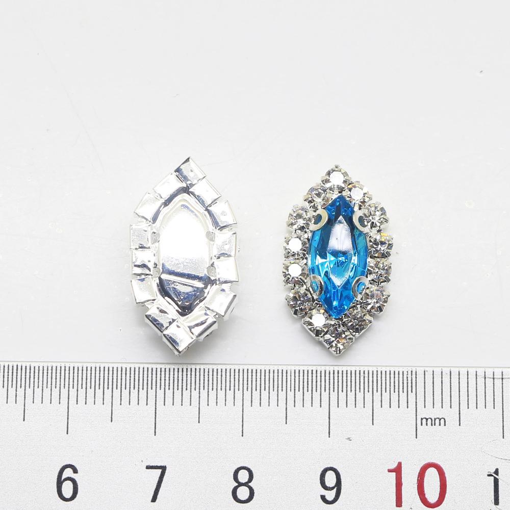 LKERAN 10pcs/lot 12*24mm Geometry Acrylic Rhinestone Buttons for 4-hole Fashion DIY Handmade Sewing Decoration Jewelry Parts
