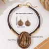 Water Drop Necklace Earrings Set Aluminum Wire Handmade Braided Jewelry Set Resin Gems Lightweight Earring Necklace Combo