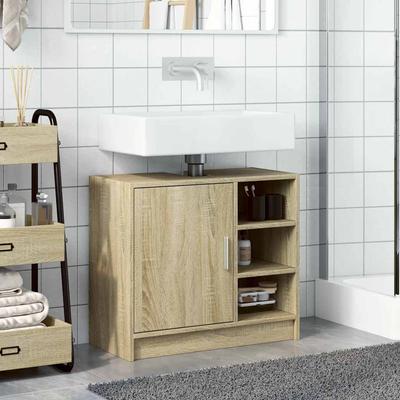 Bathroom Vanity Cabinet In Sonoma Oak 63 X 29 X 55 Cm Particleboard
