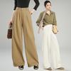 2026 Spring Women's Tencel Wool High-Waisted Wide-Leg Pants - Casual Loose Drapey Slimming Floor-Length Trousers