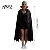 Halloween Costume Cape Vampire Cloak with Stand Up Collar, Medieval Gothic Festival Atmosphere Clothing Black Red for Cosplay, Masquerade, Fancy Dance