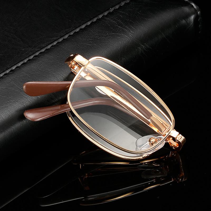Folding Square Reading Glasses For Men Women Portable Eyeglasses With Case Eyewear Diopter +100 +150 +200 +250 +300 +350 +400