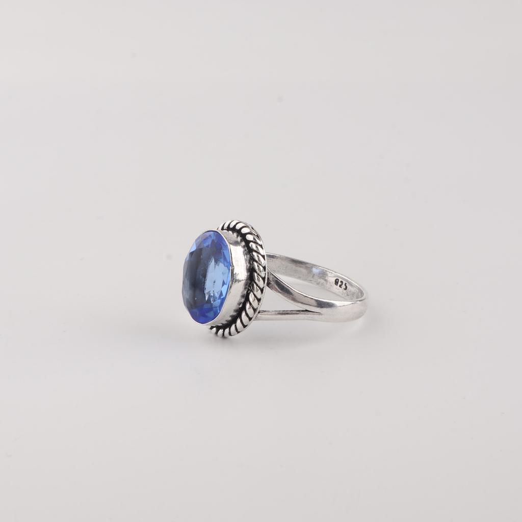 Pierre précieuse Tanzanite Argent Sterling 925 Bijou Statement Bague pour Femme Cadeau d'Anniversaire pour Épouse RR-84-11