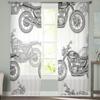 Motocykl Transport Okna Zasłony Salon Tiulowe Zasłony Wystrój Kuchni Dzieci Pokój Zasłony Obróbka Okna