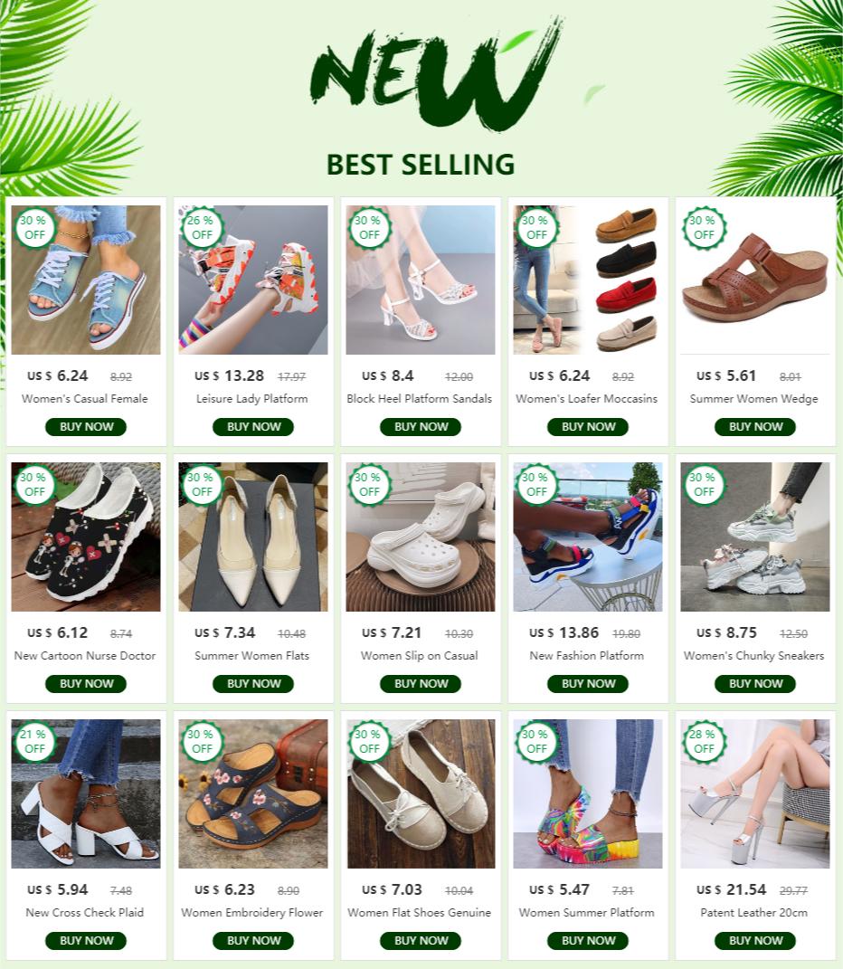 Лето Весна Повседневные Женские Пляжные Сандалии Открытый Носок Танкетка Женские Плоские — фото 6