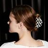 Women Elegant Checkerboard Acrylic Hair Claw Temperament Geometric Headband Hair Clips Hairpins Fahion Hair Accessories Gift
