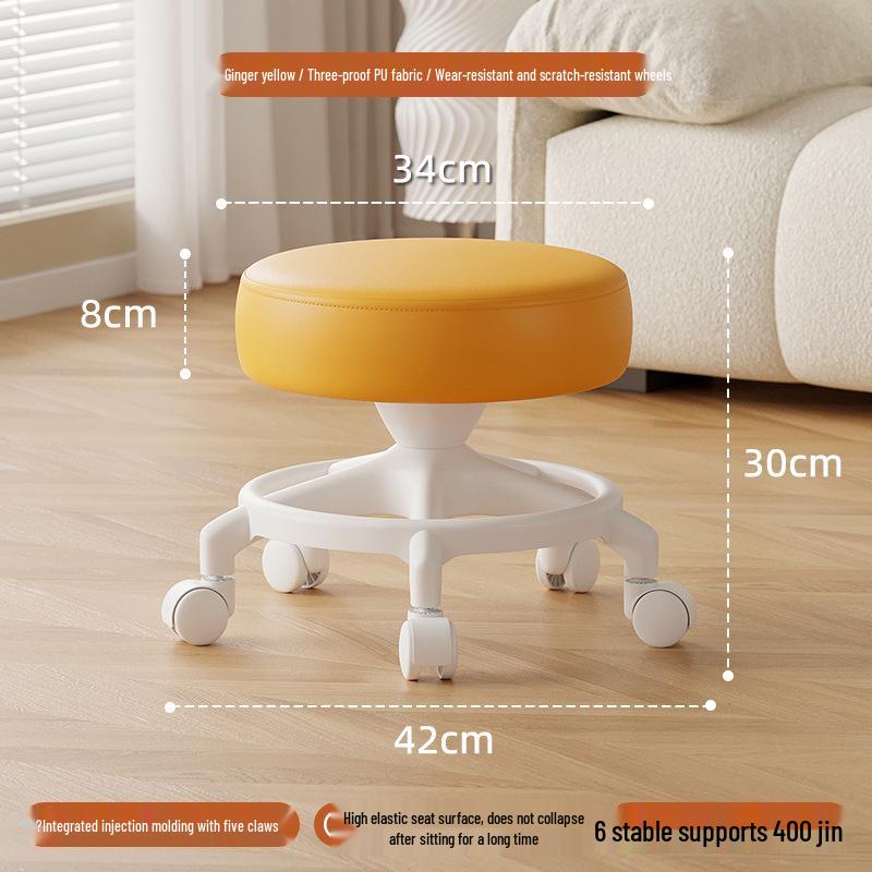 

Universal Round Wheeled Stool: Anti-Tip Low Chair with Casters, Modern Design, Reinforced for Adults.