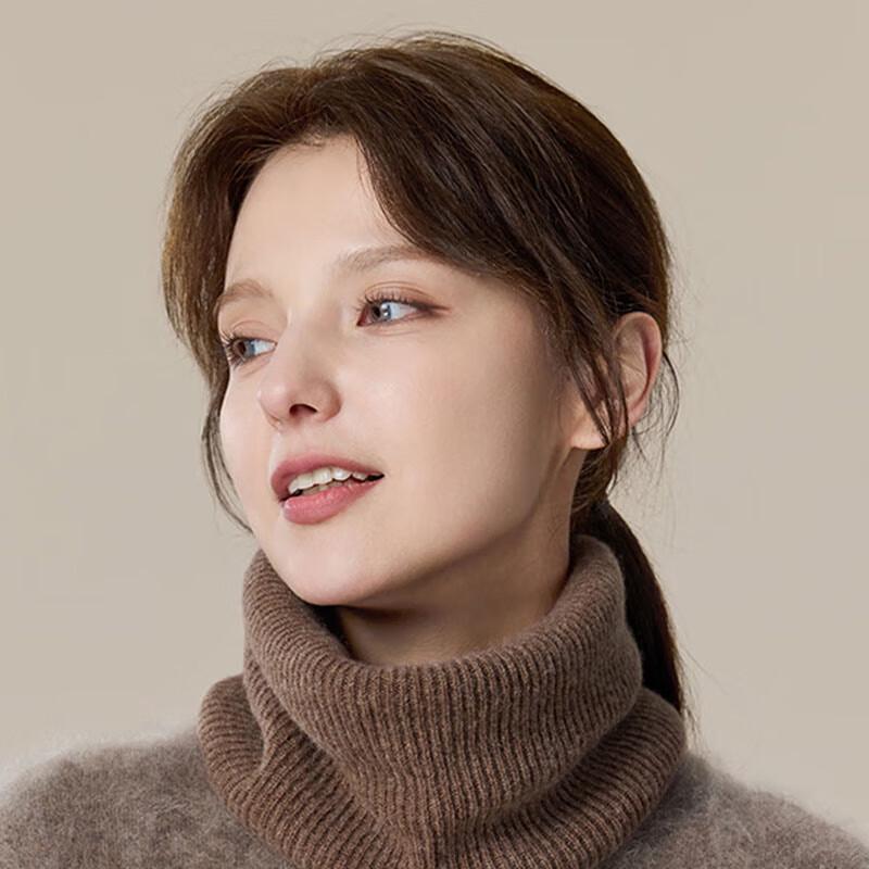 JIUMU Women's Wool Knit Neck Warmer Scarf