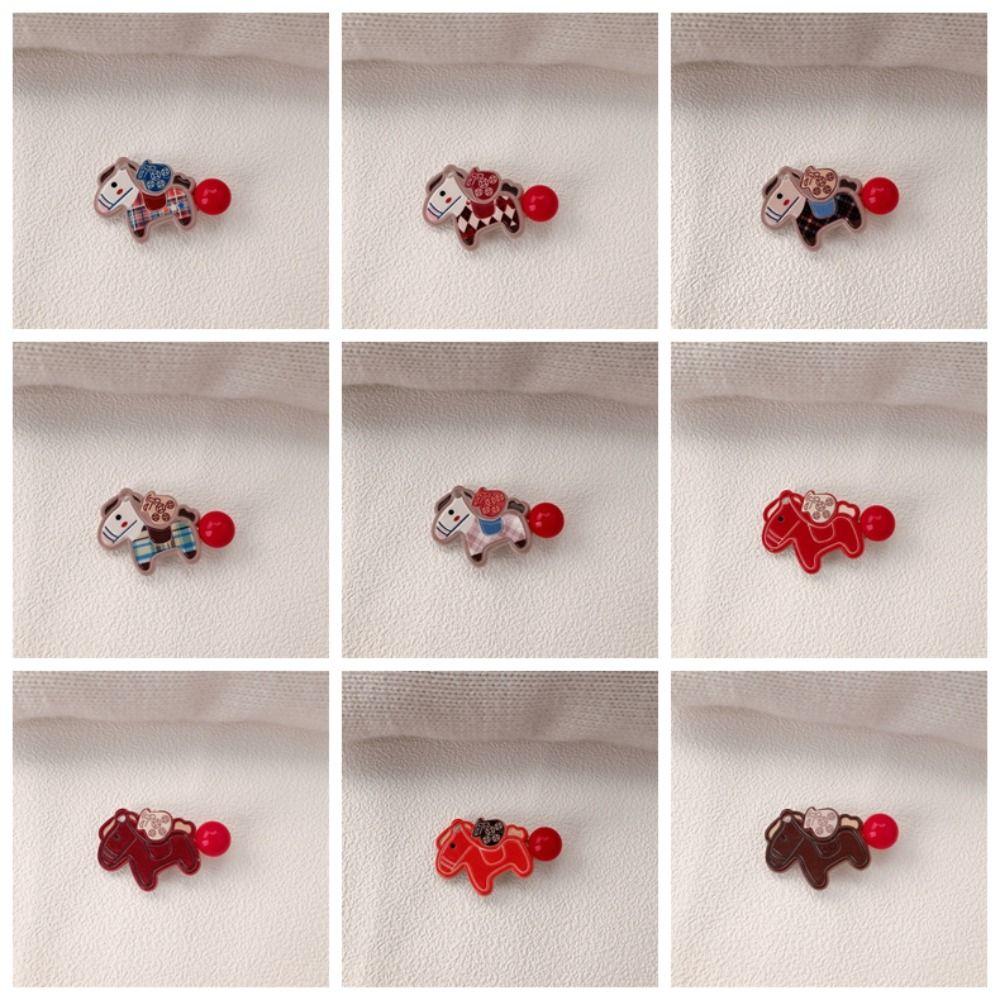 9pcs Good Luck Pony Hair Clip Horse New Year Hair Accessory Cute New Year Hairpin  Gift