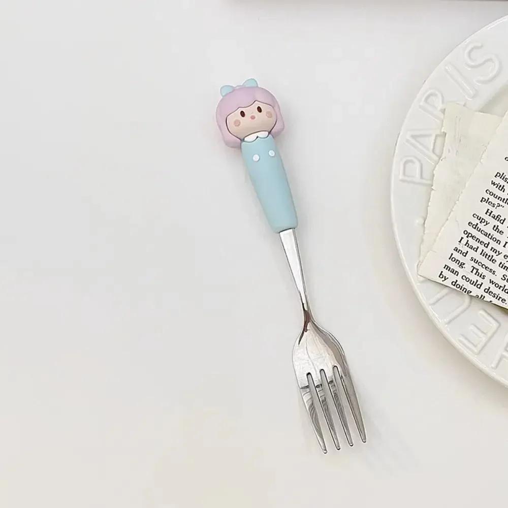 Gift Cute Stainless Steel Spoon Girl Duck Fork Tableware Bear Stainless Steel Cutlery Home Use