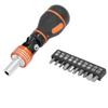 Ratcheting Screwdriver Bit Set 10 in 1 MultiBit Combination Adjustable Angled Multi Function Househo
