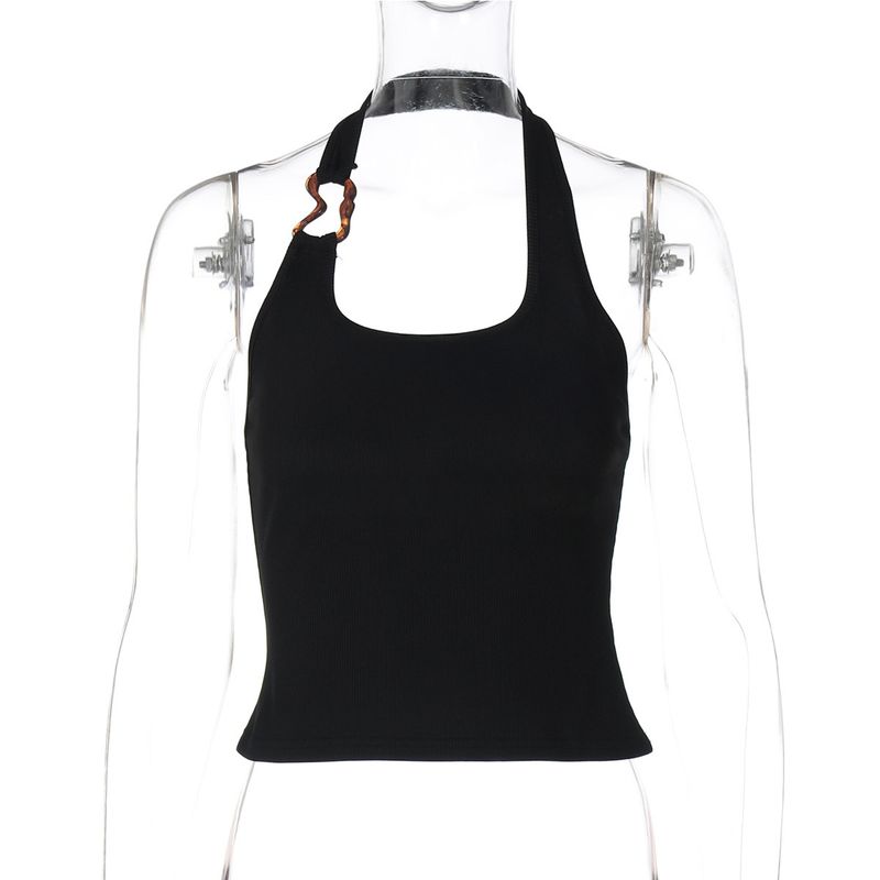 Fashion 2025 Summer New Sexy Sexy U Collar Halter Spaghetti Straps Vest Female Slim Fit Backless Easiest for Match Tops