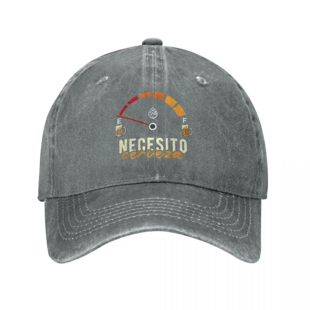 Vintage Necesito Cerveza Mexican Beer Baseball Cap Unisex Style Distressed Denim Snapback Cap All Seasons Travel Caps Hat