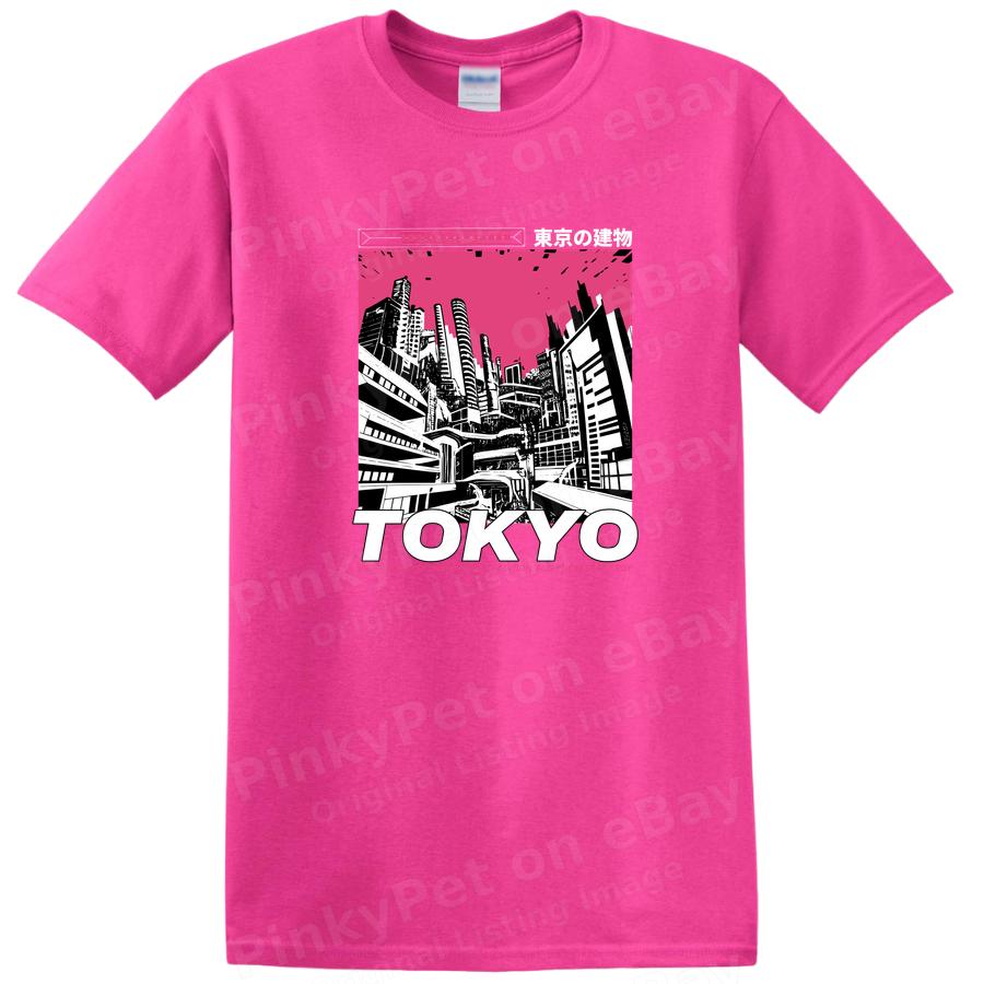 Tokyo Cityscape Graphic Art T Shirt Urban Skyline Print Tee Retro Style