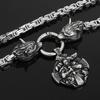 Nytt högkvalitativt rostfritt stål Viking Wolf Head Odin Porträtt Kron Yxa Hänge Halsband Herrsmycken Hänge Halsband Present