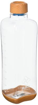 PEARL METAL Becherflasche Holzstil x Transparent 1L Plastik Wasserflasche Blockstil HB-4856
