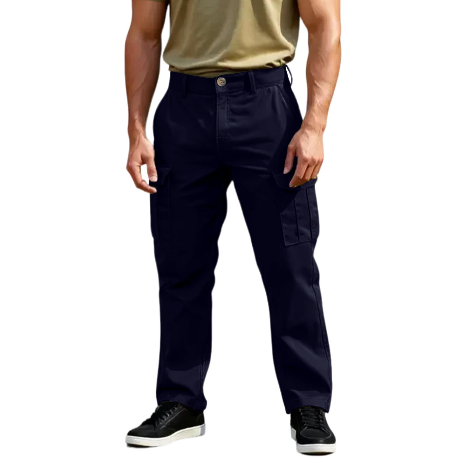 

Men s Sports Pants, Casual Pants, Multi Pocket Work Pants S Темно-синій