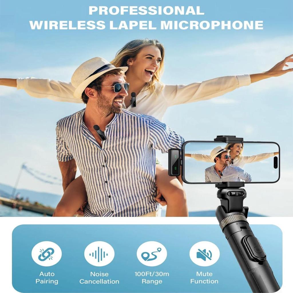 Lavalier Microphone Audio Video Recording 2.4G Wireless Mini Microphone for iPhone Android Phone for Live Broadcast Game Mic