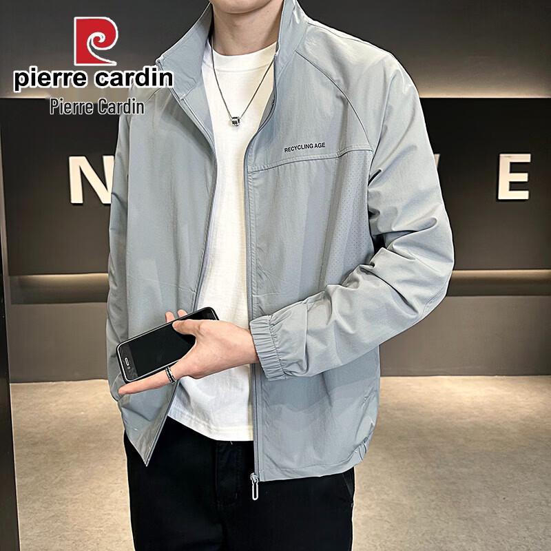 

Pierre Cardin Men s Ice Silk Stand-Up Collar Jacket L