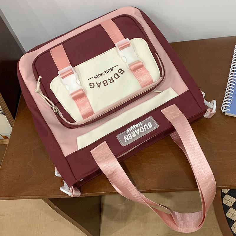 Schoolbag Children Elementary School Girls Junior High School Students Large Capacity Color Blocking Large Capacity Backpack