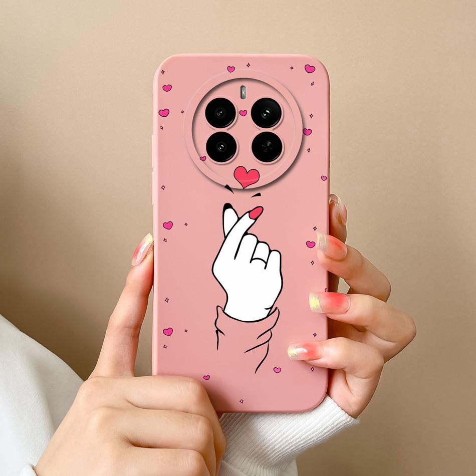 Love Heart Case For Realme 12 Pro Plus 12 Lite Back Cover For Realme12 4G Funda Liquid Silicone Camera Protection Phone Housing
