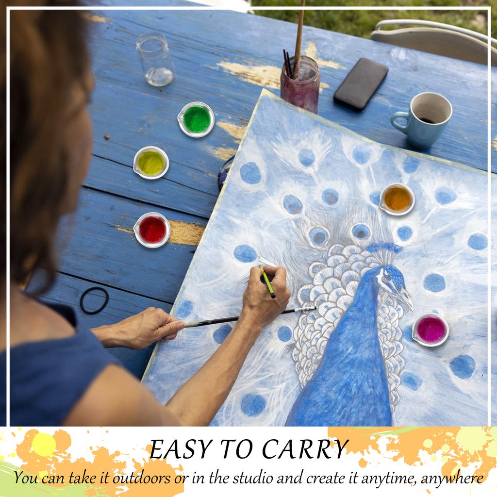 100Pcs Stainless Steel Small Round Paint Bowl Rust Resistant Watercolours Paint Mixing Palette Tray with Mouth for Art Painting