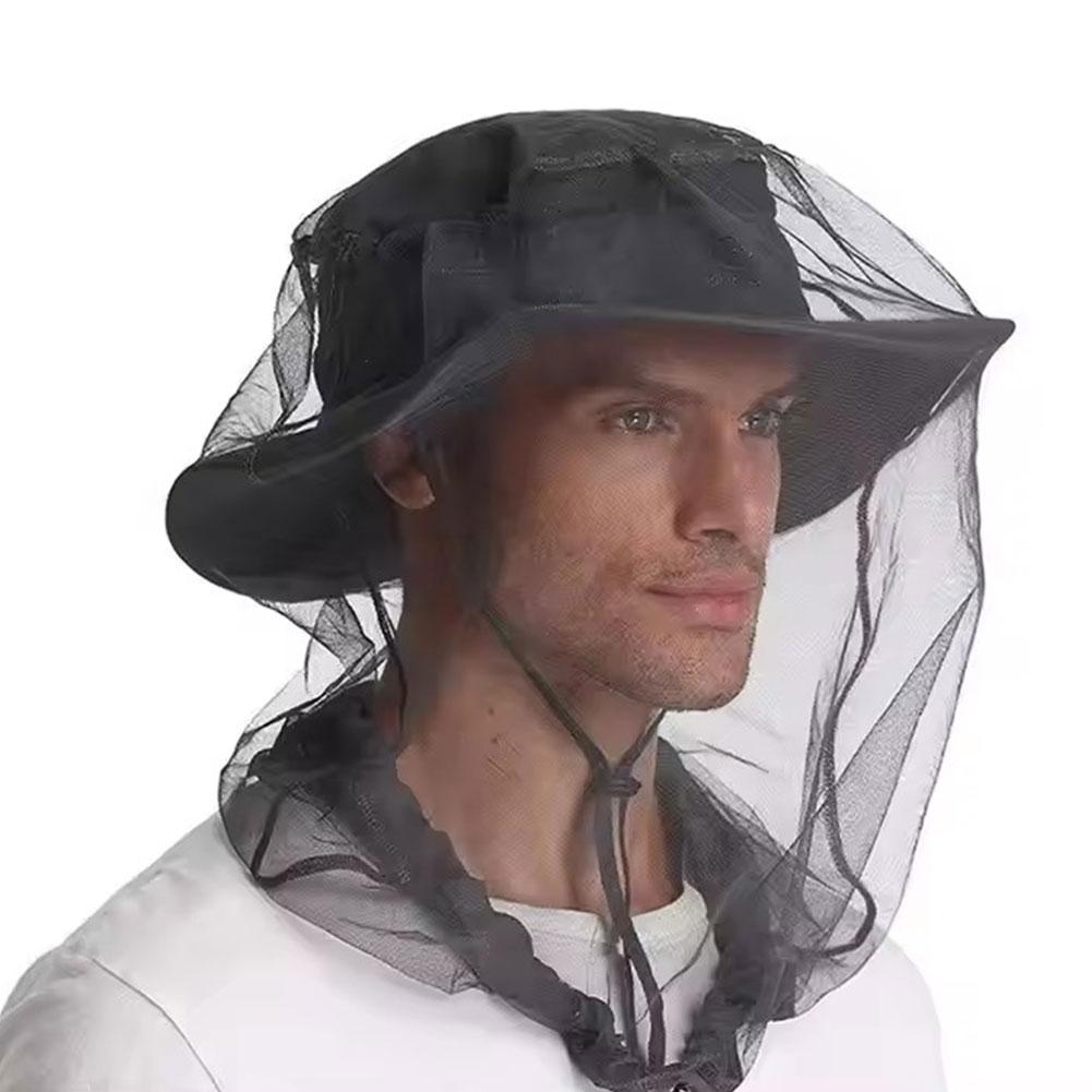 Mosquito Net Repellent Hat Bug Mesh Head Fishing Cap Kit Fishing Hike Men Travel Tackle Clothes I1R3