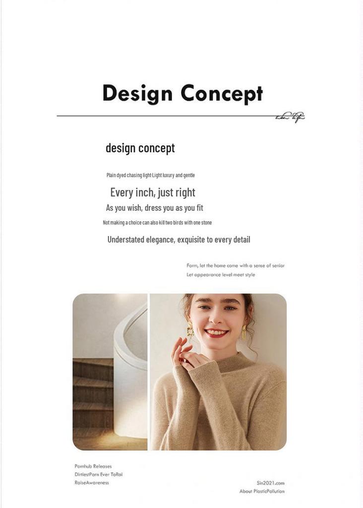 Women's Cashmere Sweater: Half-High Neck, Pullover, Soft & Comfortable, Warm Luxury Knitwear