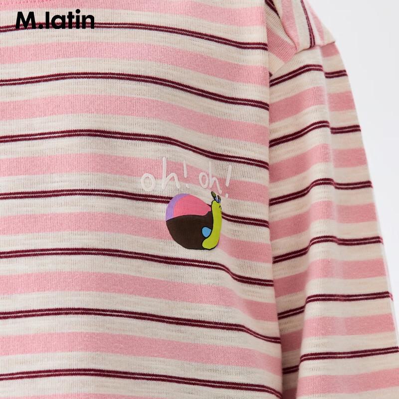 M.Latin Kids' Cartoon Striped Long-Sleeve T-Shirt
