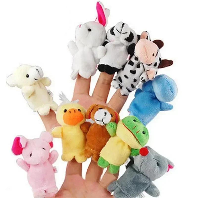 Cute Baby Toys Cartoon Animal Hand Finger Puppets Pretend Play Plush Dolls Parent-child Game Props for Kids Girls Funny Gift