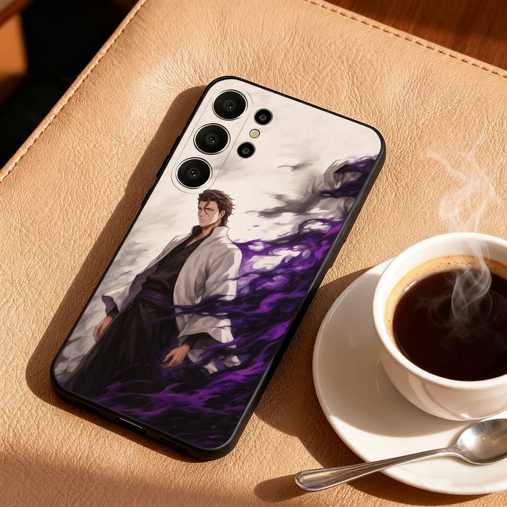 B-Bleach Anime Aizen Phone Case For Samsung S26,S25,S24,S21,S22,S23,S30,Ultra,S20,FE,Lite,10,9,Black Cover