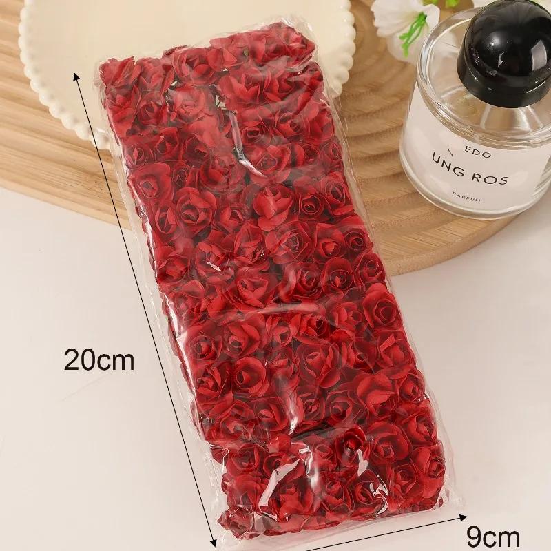 144/720 Pezzi Mini Bouquet di Rose Artificiali Rosso Rosa Fiore Finto di Carta Ghirlanda Fai da Te Regalo Scrapbooking Artigianato Decorazione Fornitura per Matrimonio Festa