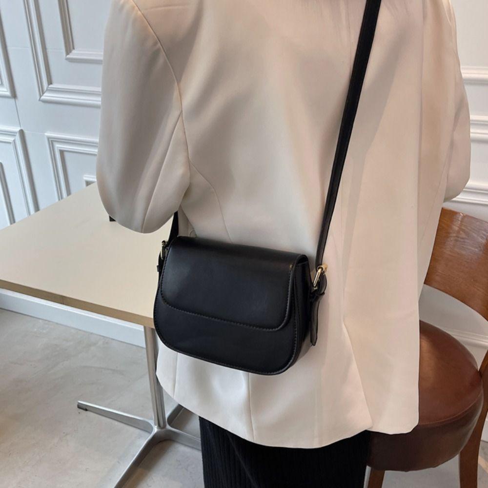 Sac à bandoulière carré en PU Style coréen Sac bandoulière pour femme Sac bandoulière à rabat rétro Fille