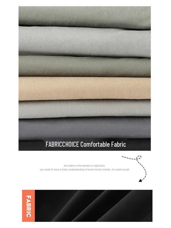 Dingfengbaoluo Men's Trendy Straight-Leg Cropped Pants