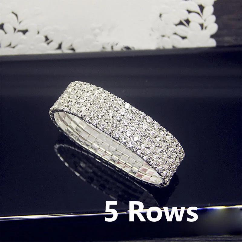 Brățară Elastică de Lux Albă Completă cu Cristal Cubic Zirconiu AAA Strălucitoare cu Strasuri Gheață Brățară de Damă pentru Femei Bijuterii de Nuntă