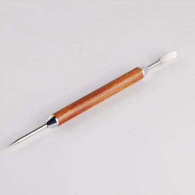 Coffee Art Needle Wood Handle Stainless Steel Latte Carving Pen DIY Coffee Art Tool Pear Wood